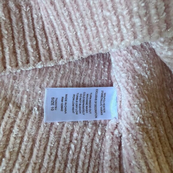 Btween Girls' Long Sleeve Subtle Metallic Sparkle Pink Knit Sweater Top Size 10 - Picture 6 of 11